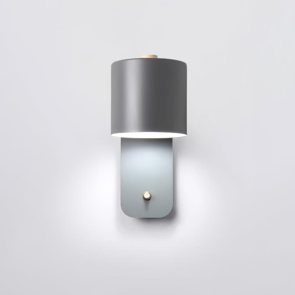 Adjustable Bedside Wall Lamp With Cylinder Rotatable Head