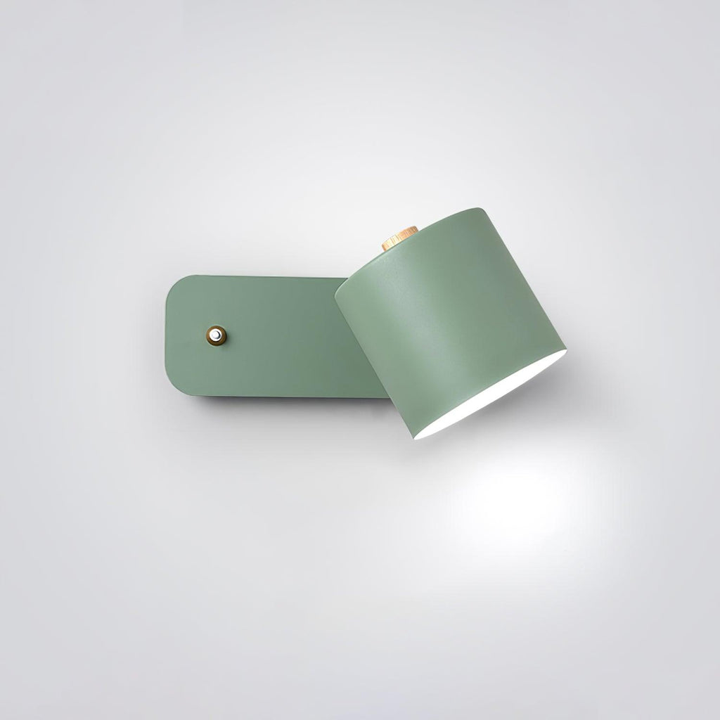Adjustable Bedside Wall Lamp With Cylinder Rotatable Head