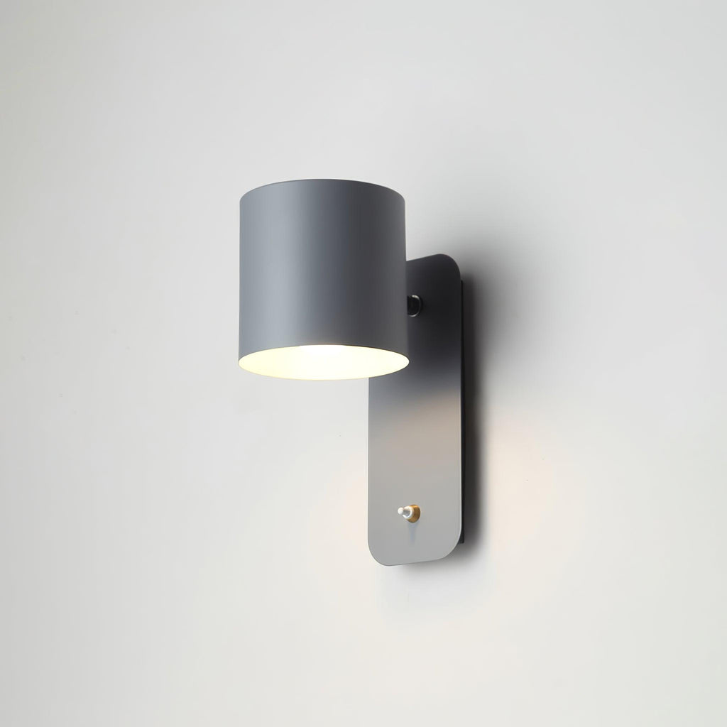 Adjustable Bedside Wall Lamp With Cylinder Rotatable Head