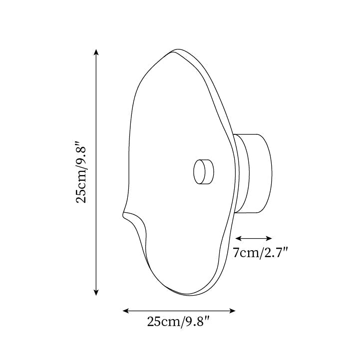 25cm Diameter Damp Rated Amber Glass Wall Light With Integrated LED