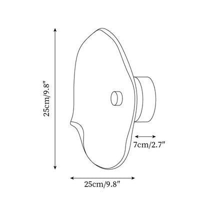 25cm Diameter Damp Rated Amber Glass Wall Light With Integrated LED