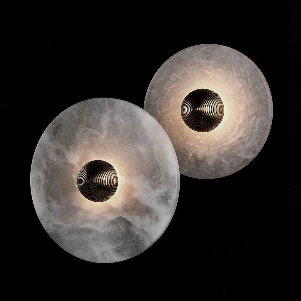 Layered Discs Celestial Alabaster Wall Lamp