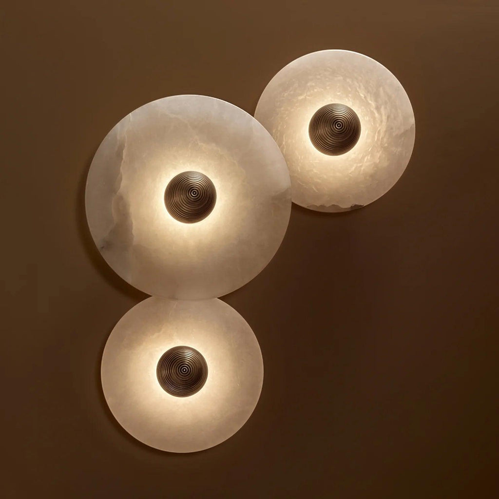 Layered Discs Celestial Alabaster Wall Lamp