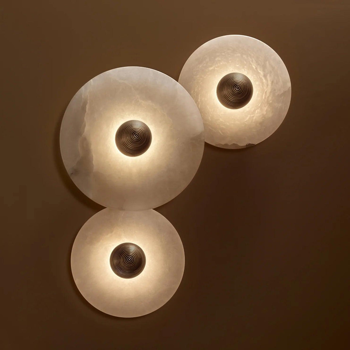 Layered Discs Celestial Alabaster Wall Lamp