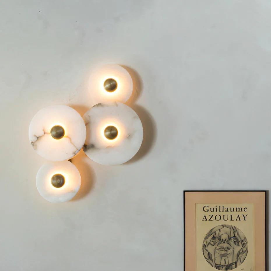 Layered Discs Celestial Alabaster Wall Lamp