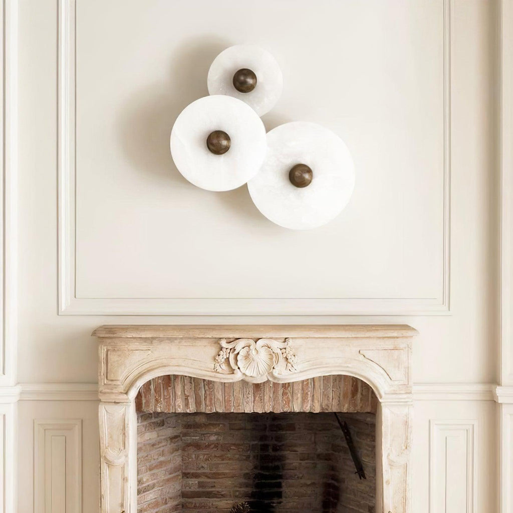 Layered Discs Celestial Alabaster Wall Lamp