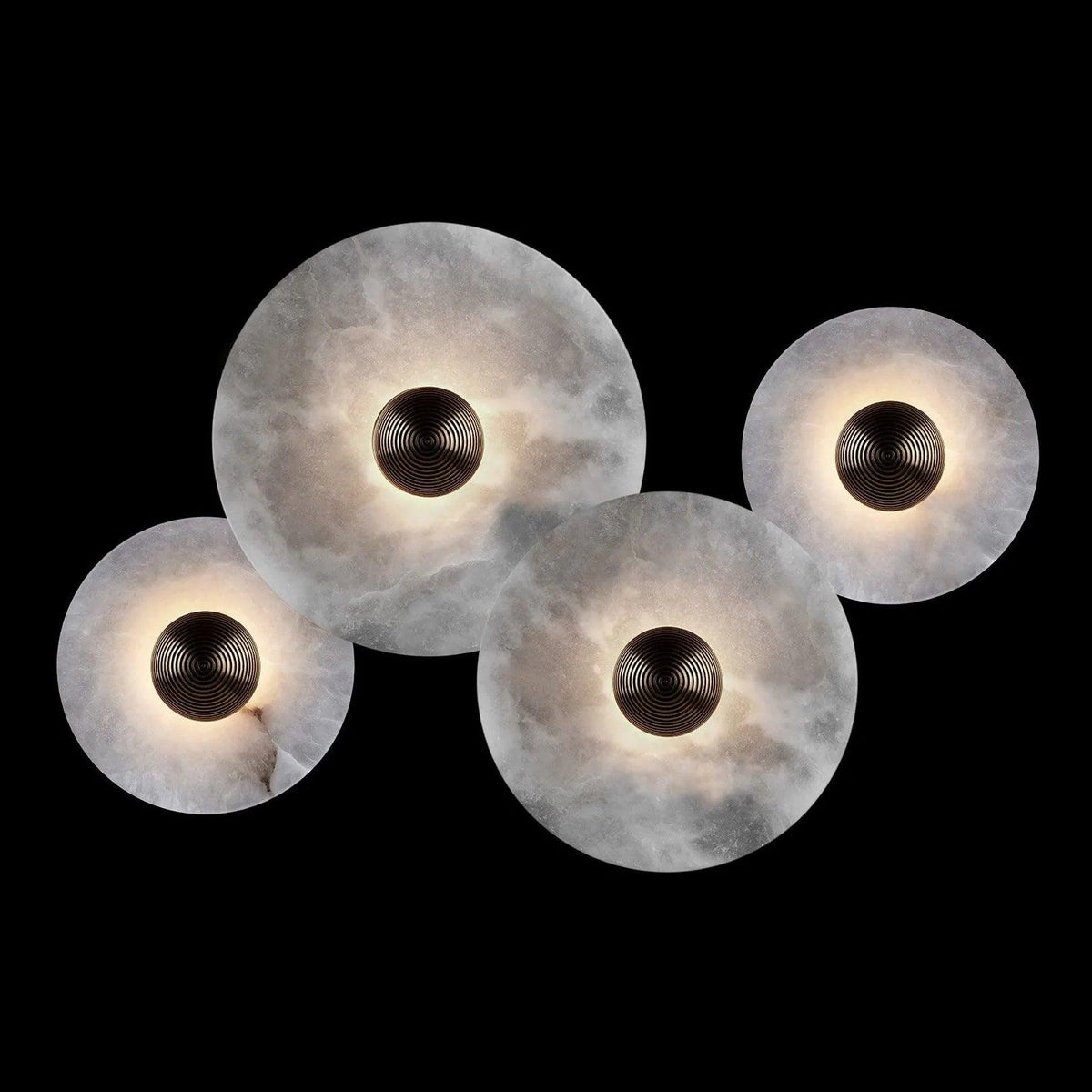 Layered Discs Celestial Alabaster Wall Lamp
