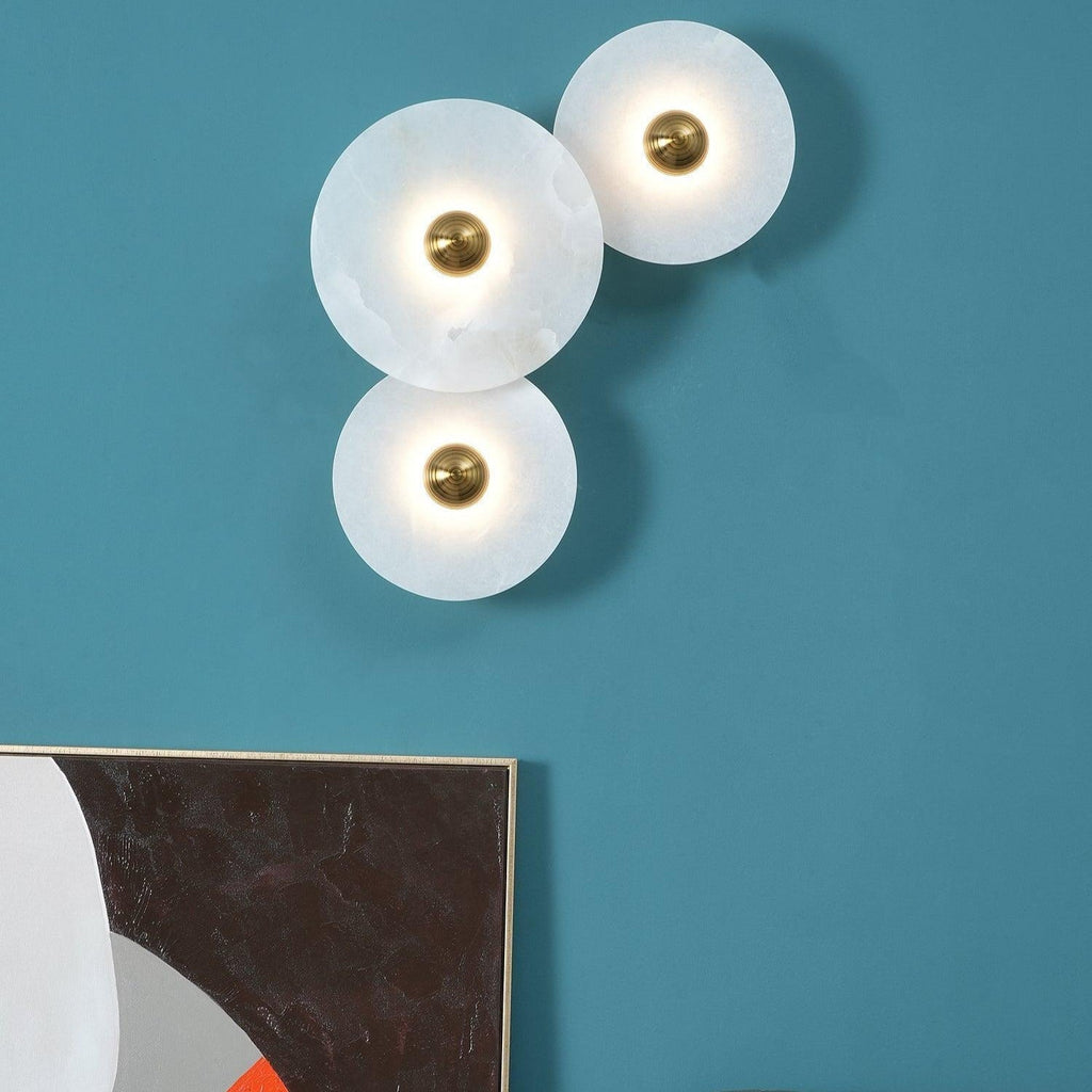 Layered Discs Celestial Alabaster Wall Lamp
