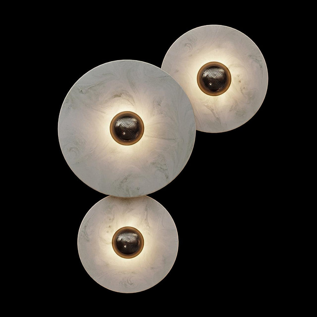 Layered Discs Celestial Alabaster Wall Lamp