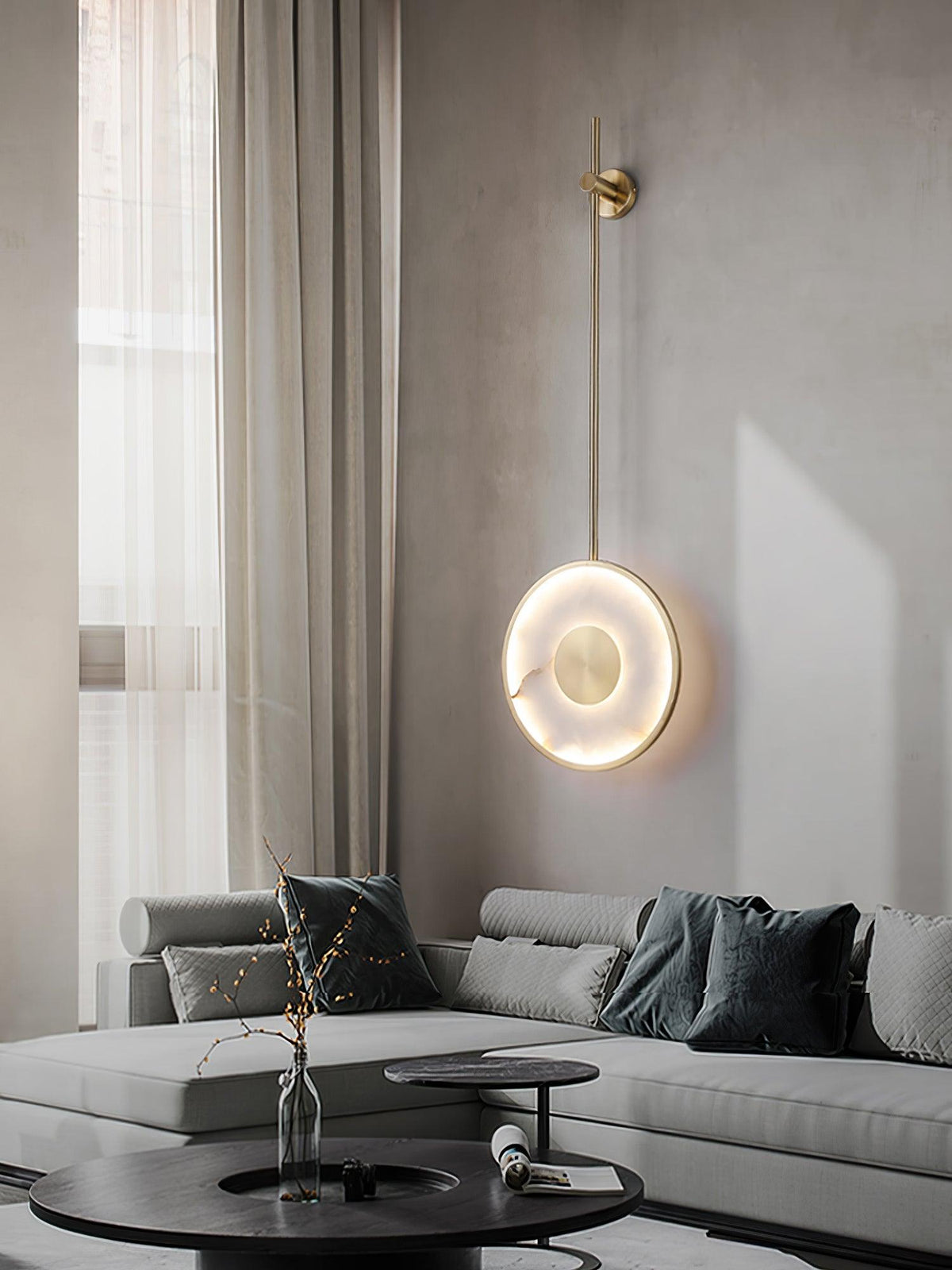 Warm Ambient Glow Alabaster Pendant Light
