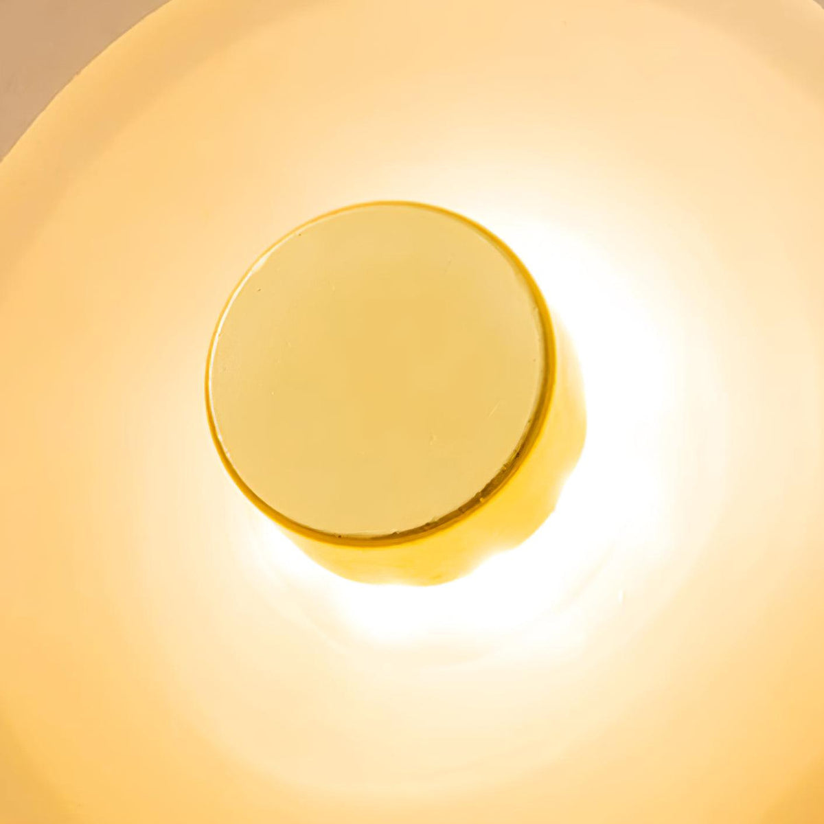 25cm Diameter Damp Rated Amber Glass Wall Light With Integrated LED