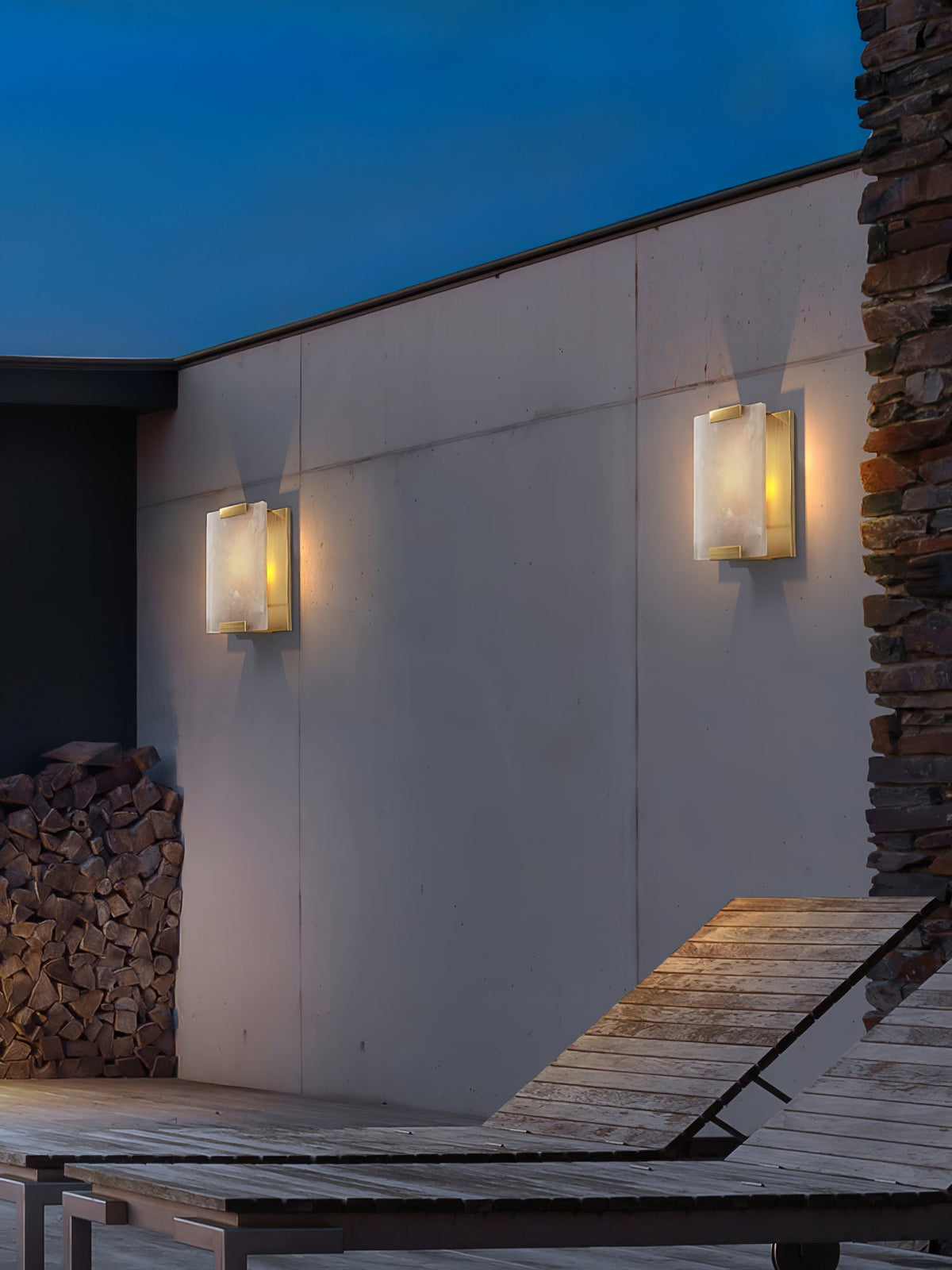 Alabaster Halo Panel Wall Light With Brushed Brass Finish