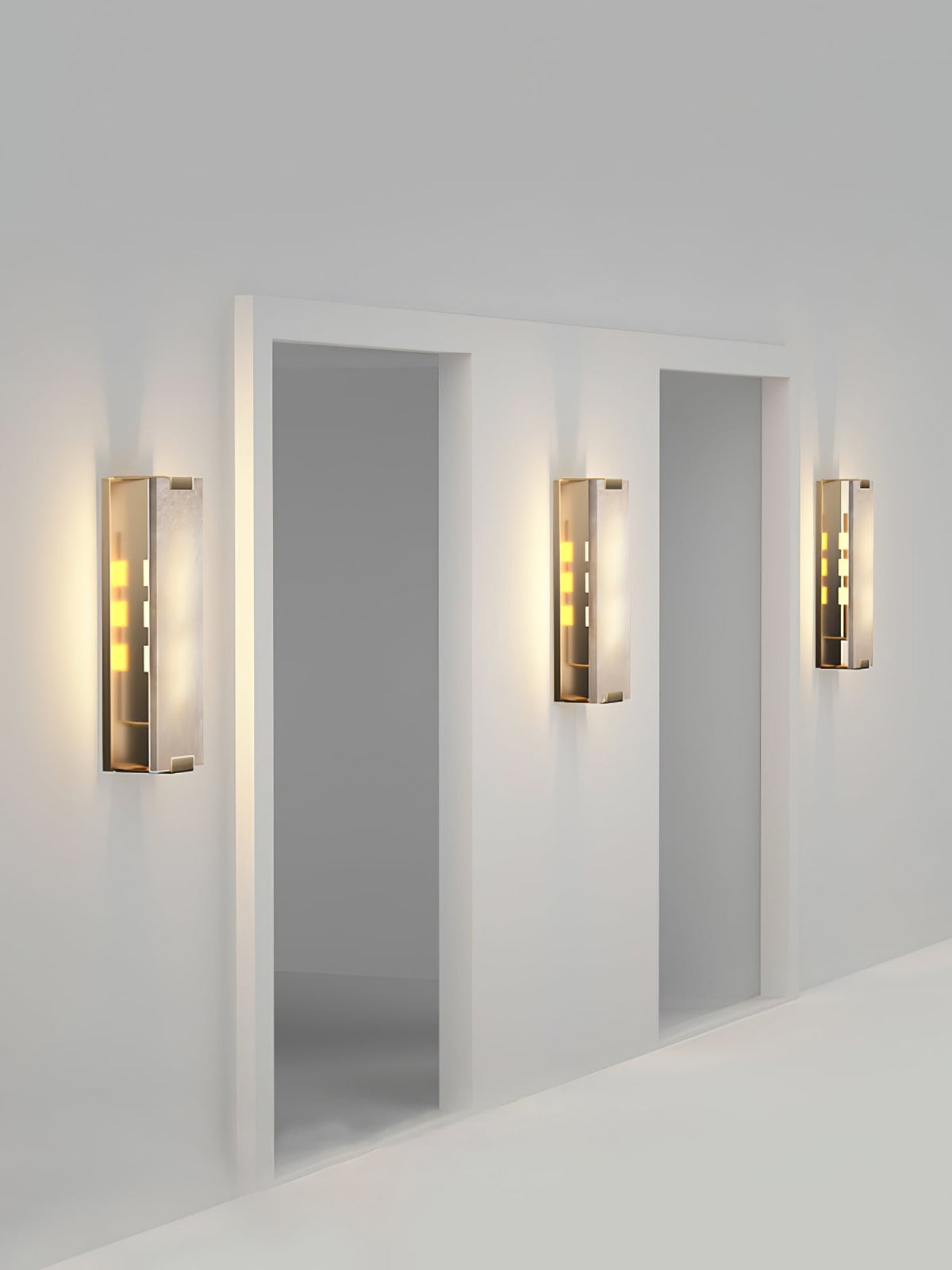 Alabaster Halo Panel Wall Light With Brushed Brass Finish