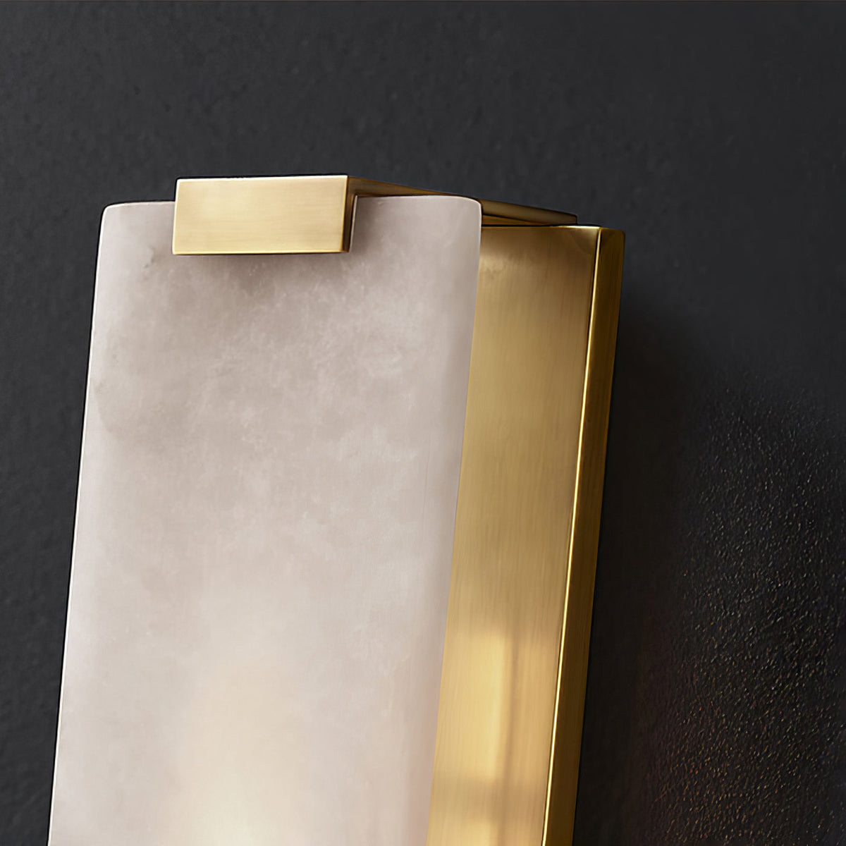 Alabaster Halo Panel Wall Light With Brushed Brass Finish