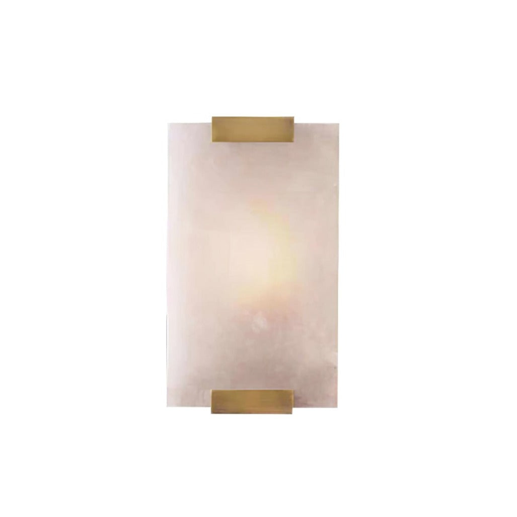Alabaster Halo Panel Wall Light With Brushed Brass Finish