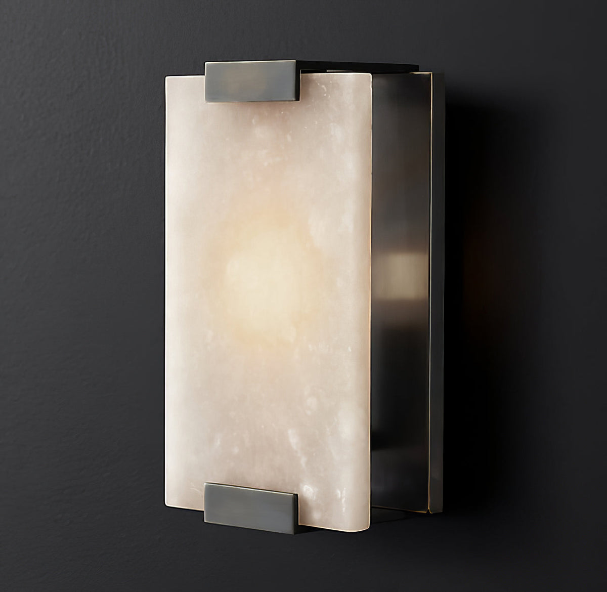 Alabaster Halo Panel Wall Light With Brushed Brass Finish