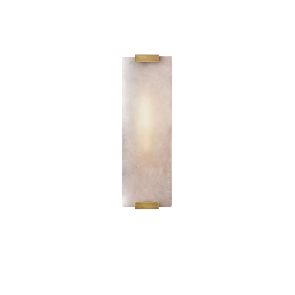 Alabaster Halo Panel Wall Light With Brushed Brass Finish