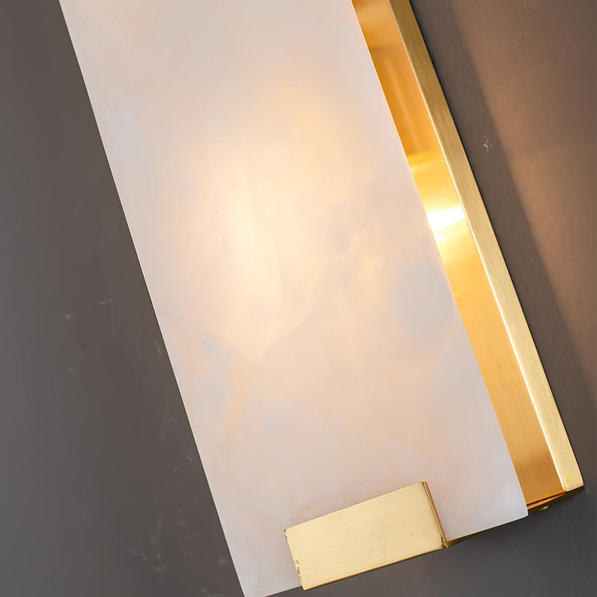 Alabaster Halo Panel Wall Light With Brushed Brass Finish
