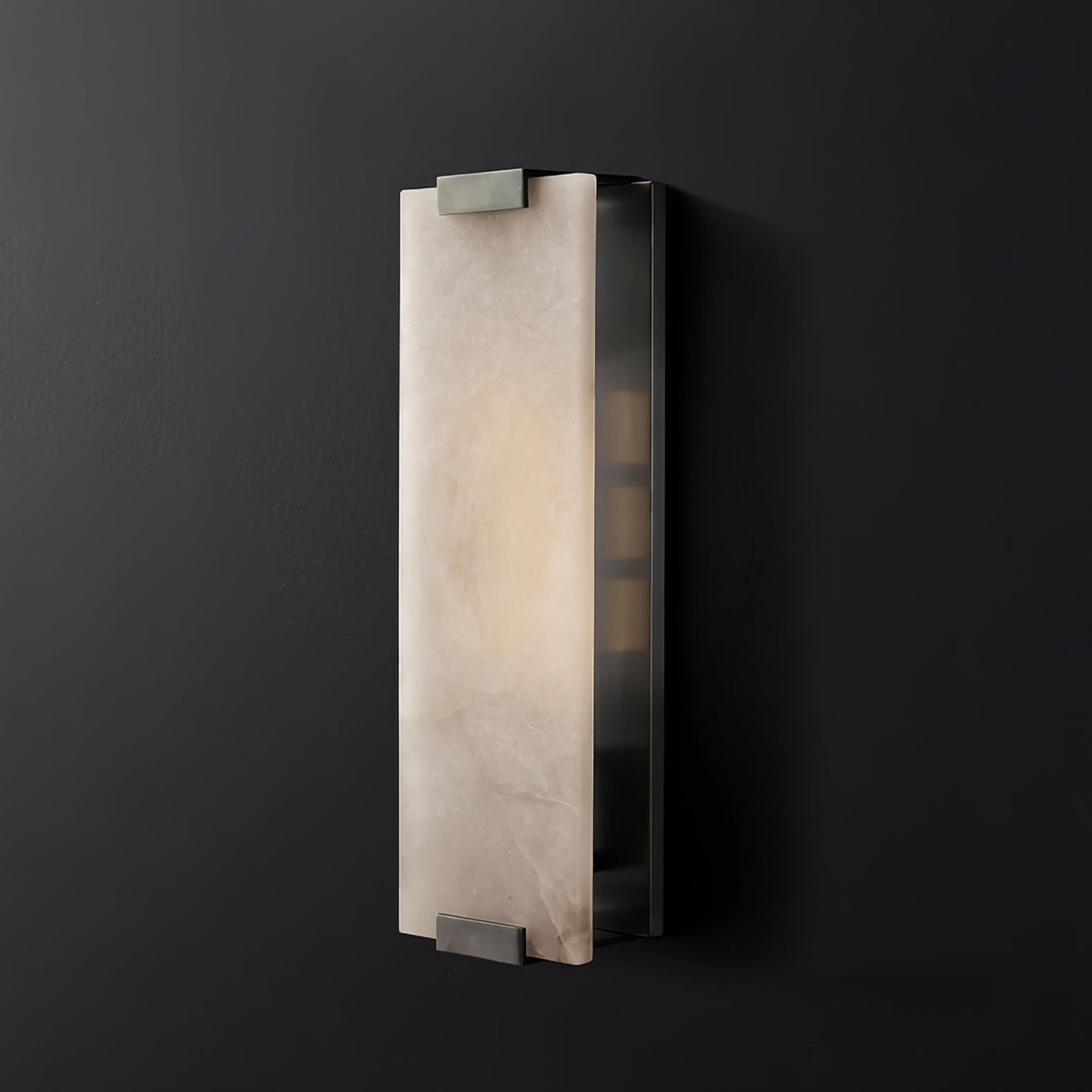 Alabaster Halo Panel Wall Light With Brushed Brass Finish