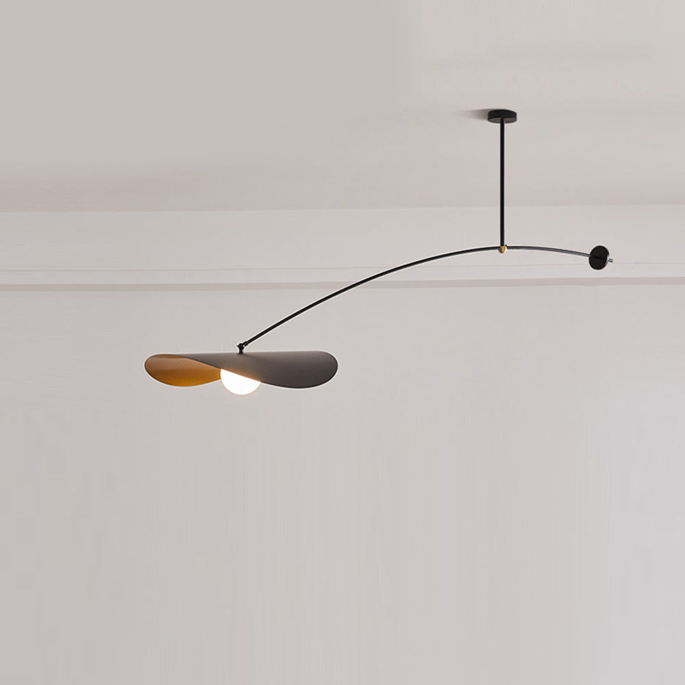 Black and Gold Minimalist Lotus Metal Pendant Light Arisha