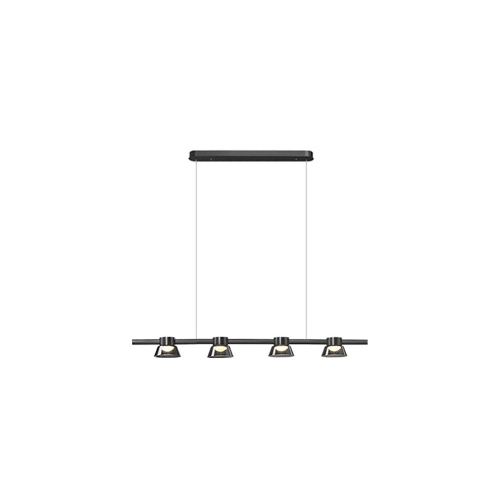 Modern Black Linear Metal Pendant Light For Ambient Lighting