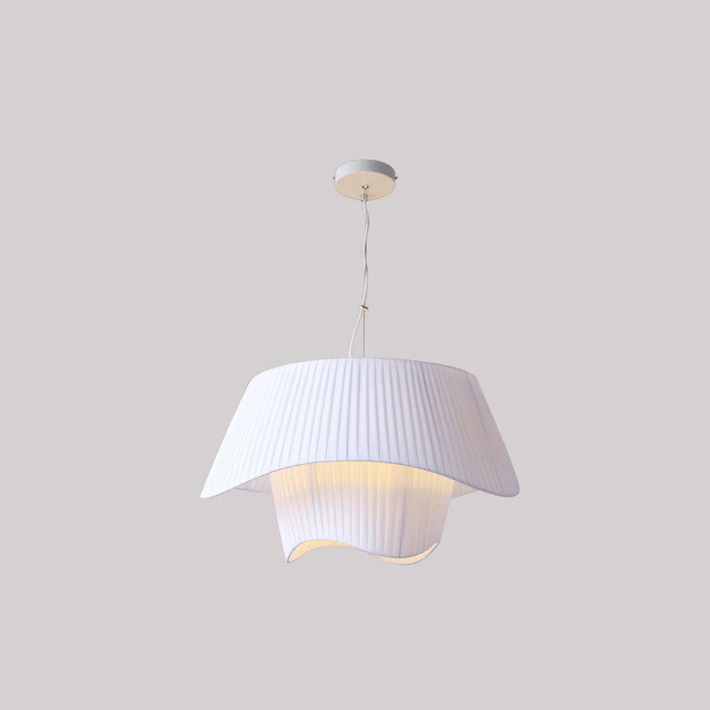 Pendant Light For Warm Glow In French Country Fabric And Metal