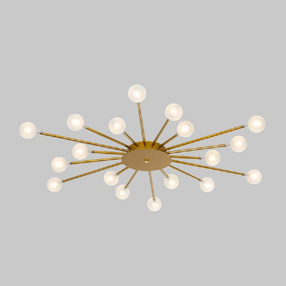 Gold and Black Nordic Metal LED Flush Ceiling Light for Living Room
