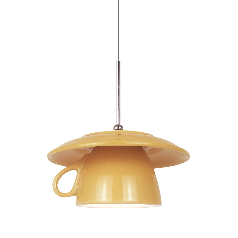 Pendant Light With Soft Ambient Lighting Ceramic Cup