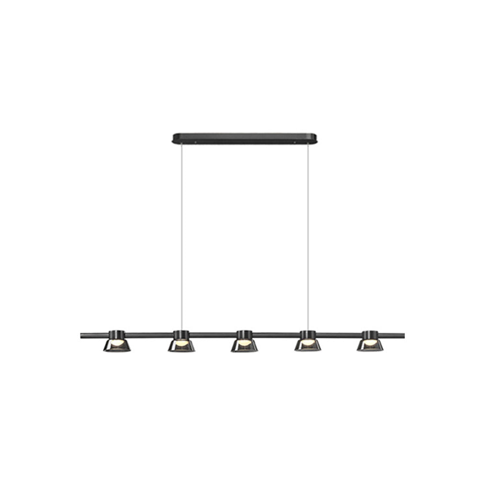 Modern Black Linear Metal Pendant Light For Ambient Lighting