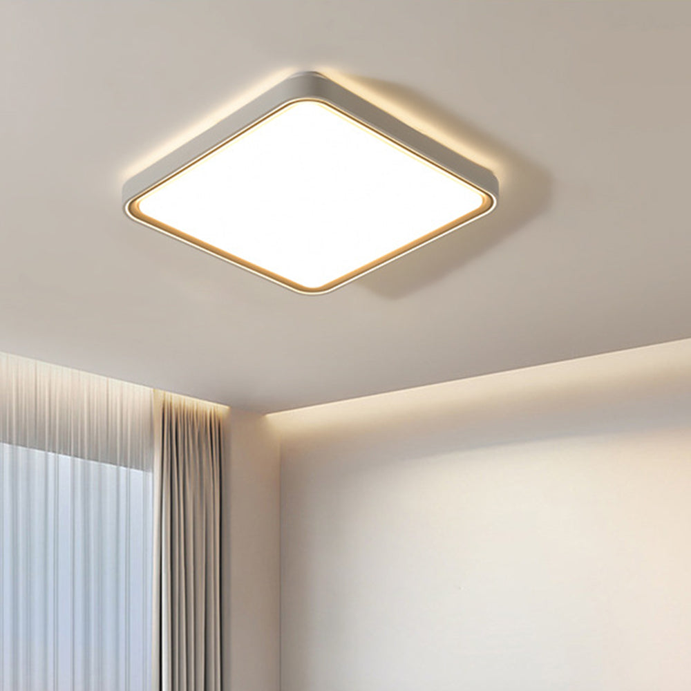 Metal Flush Mount Ceiling Light Round Square Gold Minimalist