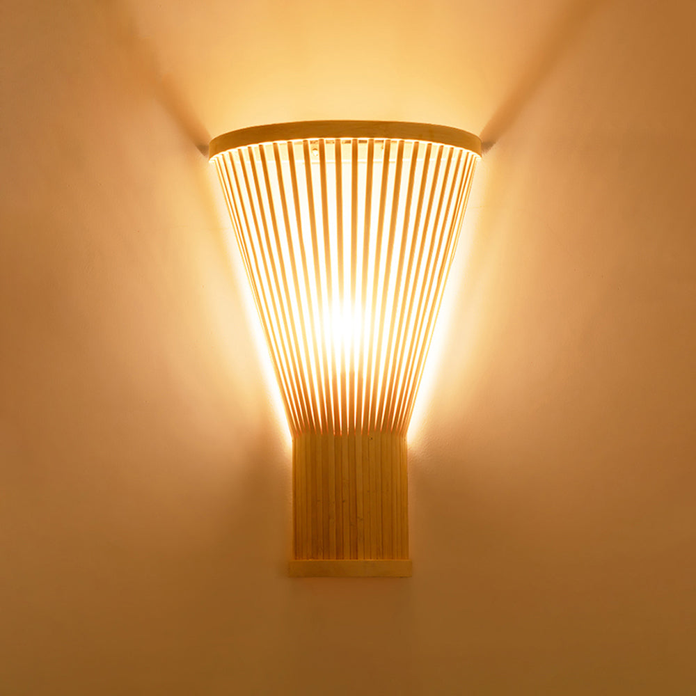 Wall Mounted Rattan Led Bedside Lamp For Bedroom