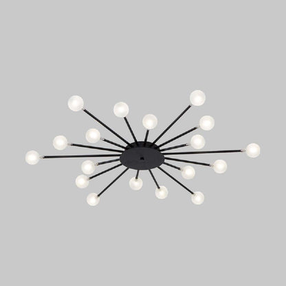 Gold and Black Nordic Metal LED Flush Ceiling Light for Living Room