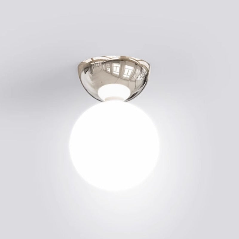 Warm White Bedroom Flush Mount Aurora Glass And Metal Ceiling Light