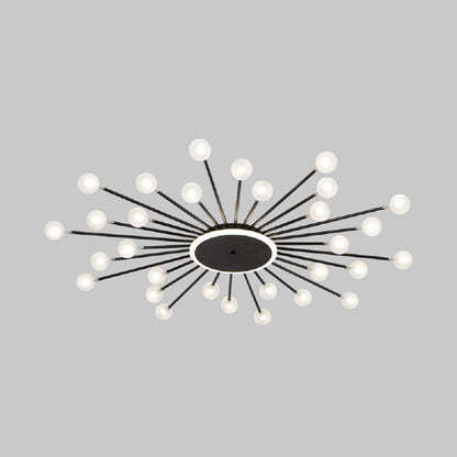 Gold and Black Nordic Metal LED Flush Ceiling Light for Living Room