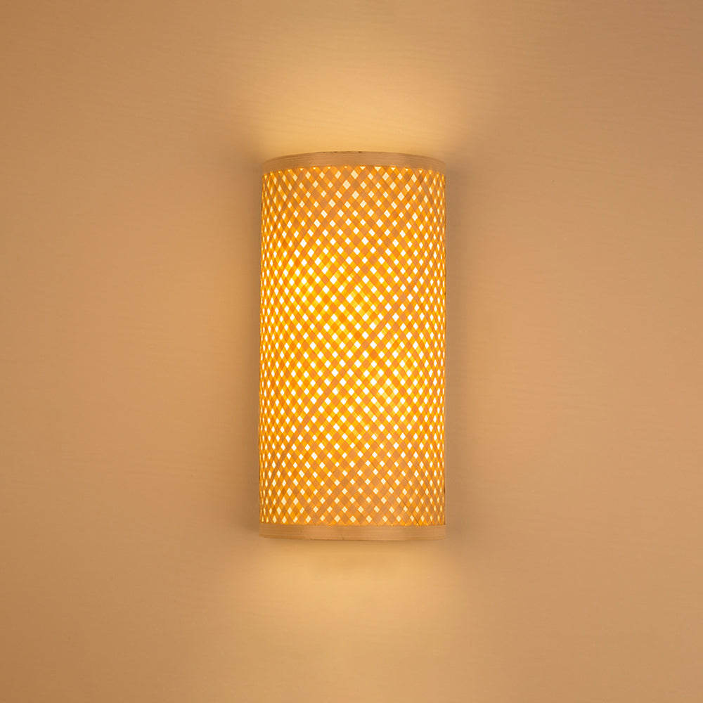 Wall Mounted Rattan Led Bedside Lamp For Bedroom