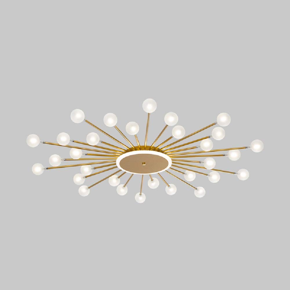 Gold and Black Nordic Metal LED Flush Ceiling Light for Living Room
