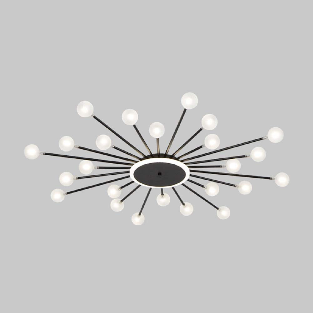 Gold and Black Nordic Metal LED Flush Ceiling Light for Living Room