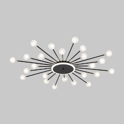 Gold and Black Nordic Metal LED Flush Ceiling Light for Living Room