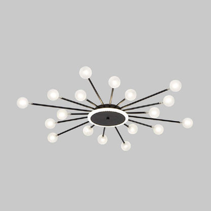 Gold and Black Nordic Metal LED Flush Ceiling Light for Living Room