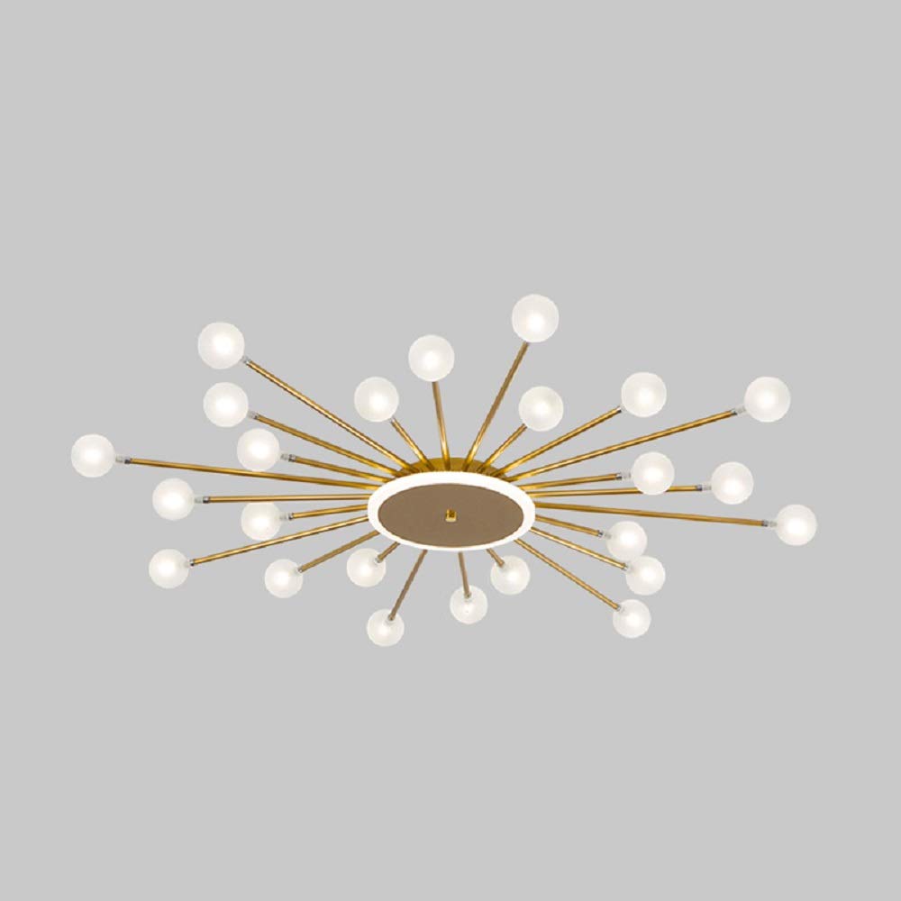 Gold and Black Nordic Metal LED Flush Ceiling Light for Living Room