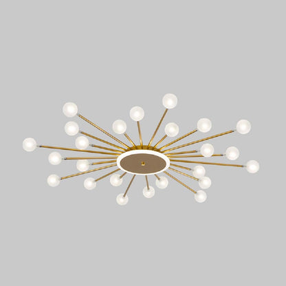 Gold and Black Nordic Metal LED Flush Ceiling Light for Living Room