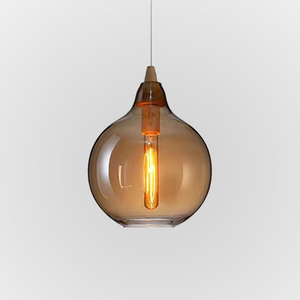 Soft Ambience Adjustable Amber Glass Pendant Light