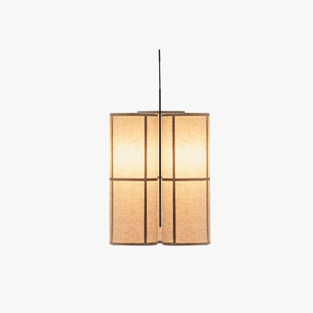 Cylinder Japanese Fabric Pendant Light With Soft Glow