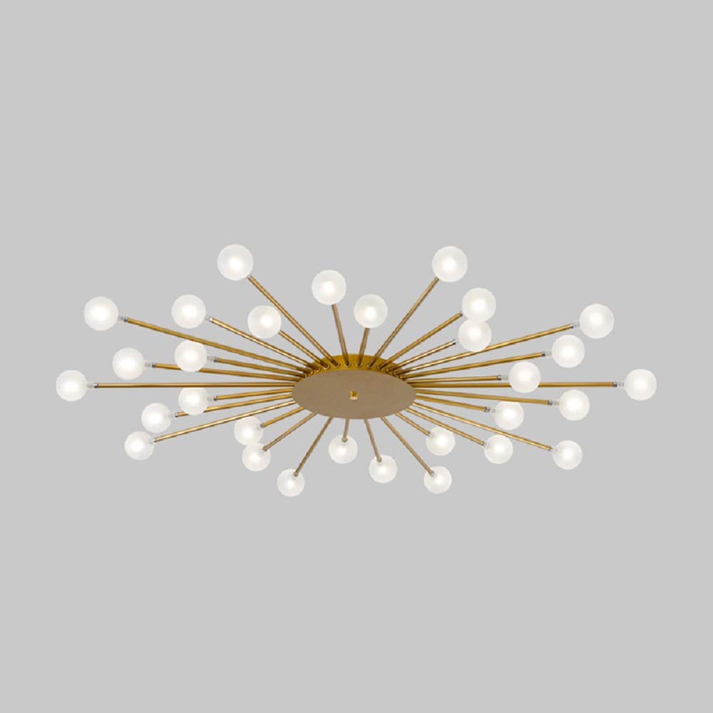 Gold and Black Nordic Metal LED Flush Ceiling Light for Living Room