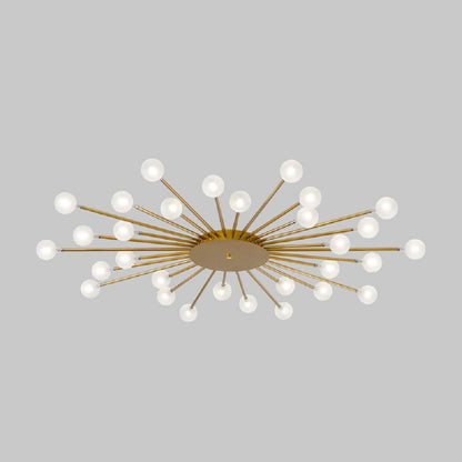 Gold and Black Nordic Metal LED Flush Ceiling Light for Living Room