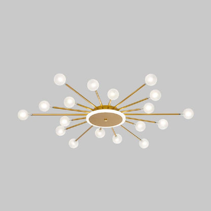 Gold and Black Nordic Metal LED Flush Ceiling Light for Living Room