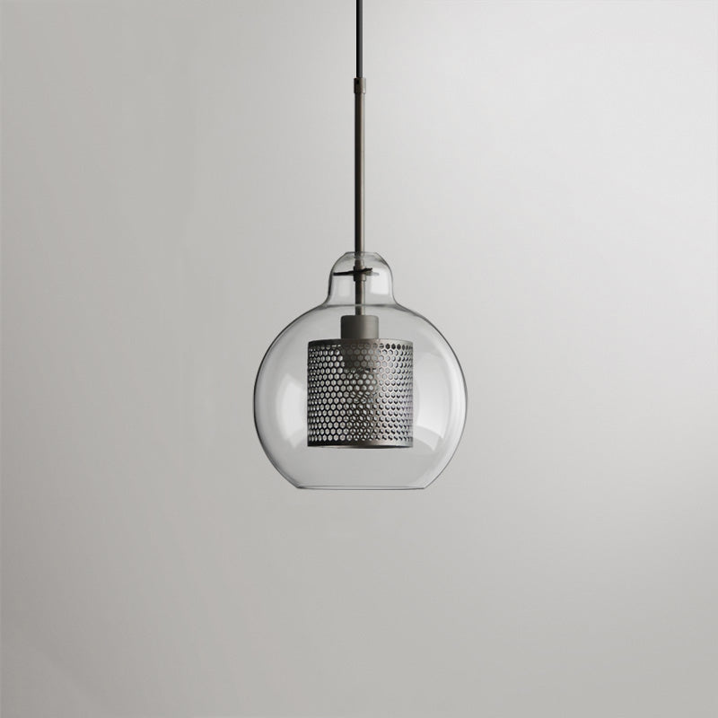 Pendant Light Glass Shade With Soft Glow Gold