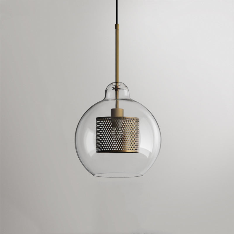 Pendant Light Glass Shade With Soft Glow Gold