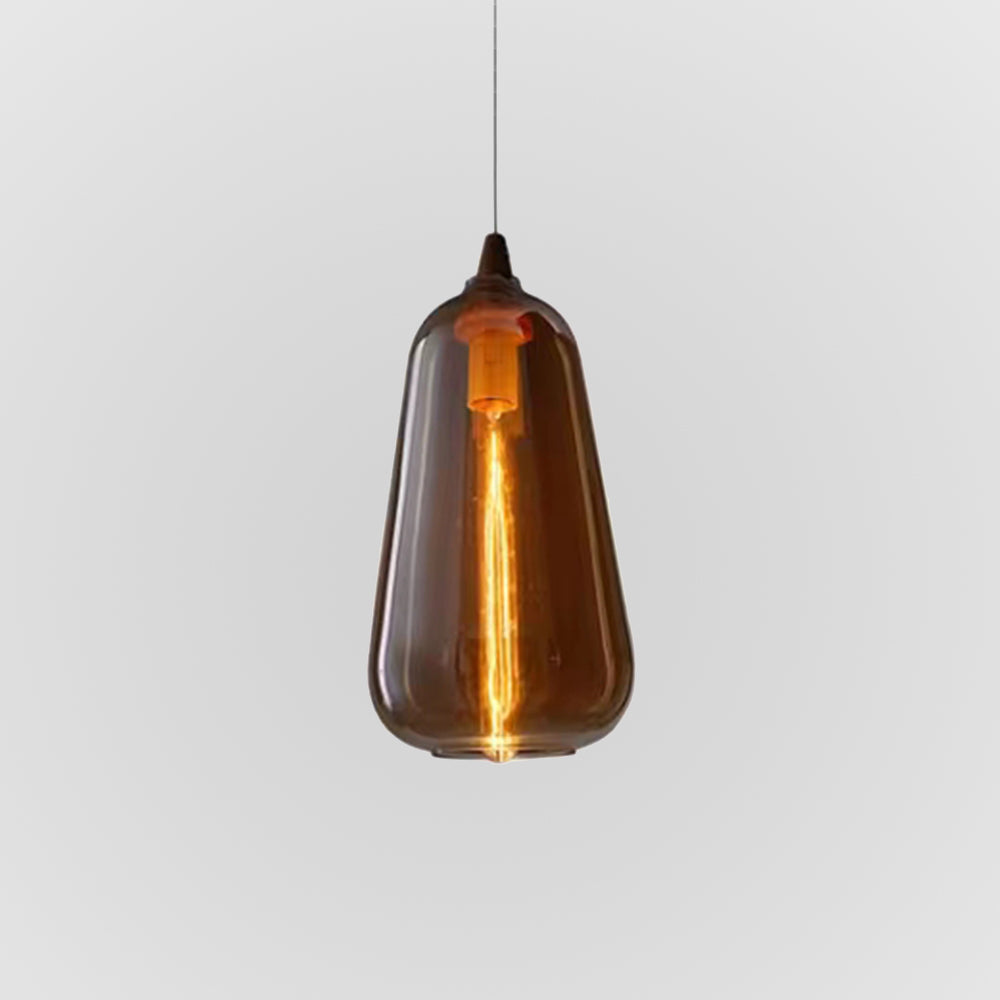 Soft Ambience Adjustable Amber Glass Pendant Light
