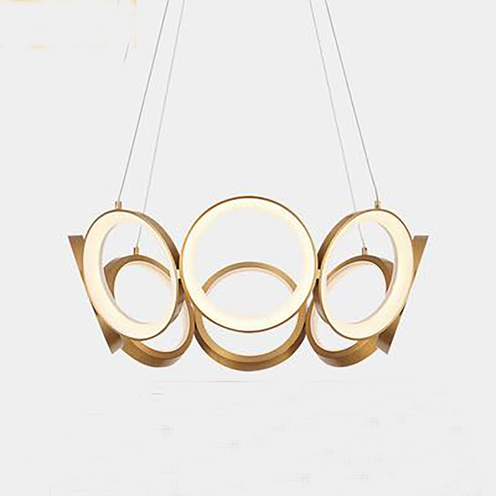 Pendant Light Ring With Warm Gold Glow